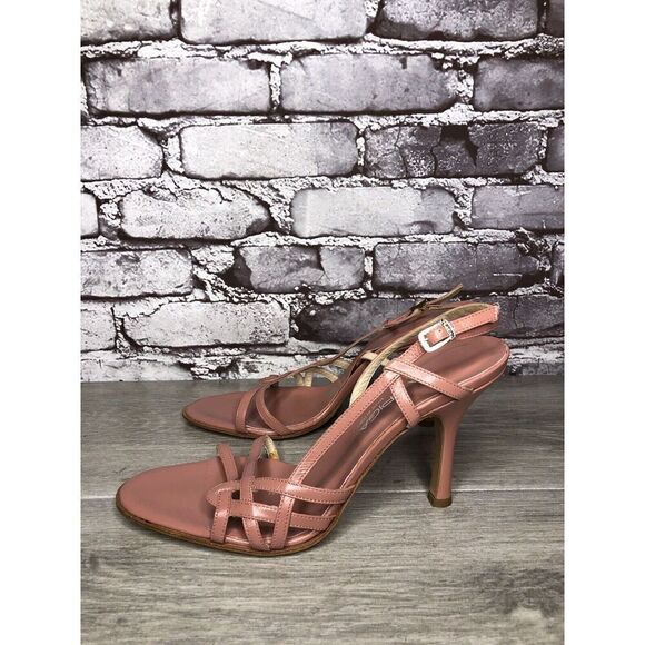 VIA SPIGA Pink Leather Ankle Strap Stiletto Heels Sandals Women Sz 9N US/39.5EU - Picture 8 of 16